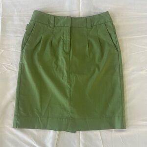 Anthropologie Elevenses Skirt Womens 4 Green Pencil Straight Knee Length Midi
